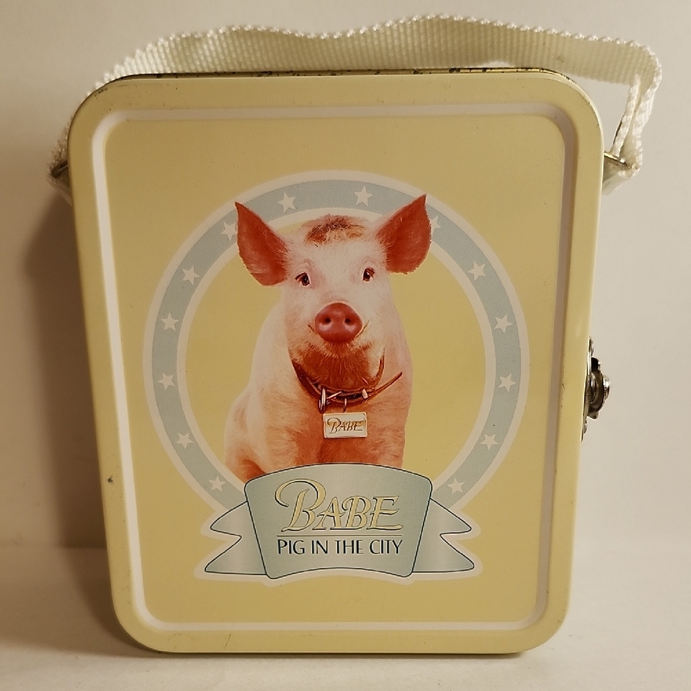 Vintage Yellow Mini Tin Box featuring  Babe: Pig in the City